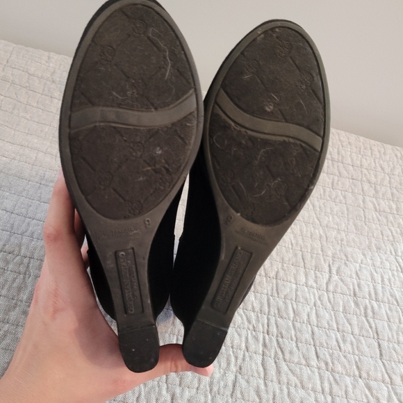 Christian Siriano For Payless | Piper Black Suede Zip-Up Wedge Booties - Picture 8 of 9